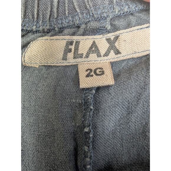 Flax Dark Grey Linen Lagenlook Baggy Tapered Leg High Rise Pull On Pant - Picture 7 of 8